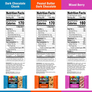 KIND Healthy Grains Energy® Bars 30ct Variety Pack, Dark Chocolate Chunk, Peanut Butter Dark Chocolate, and Mixed Berry, 18-21g Whole Grains, Made with Super Grains, Gluten Free Snacks