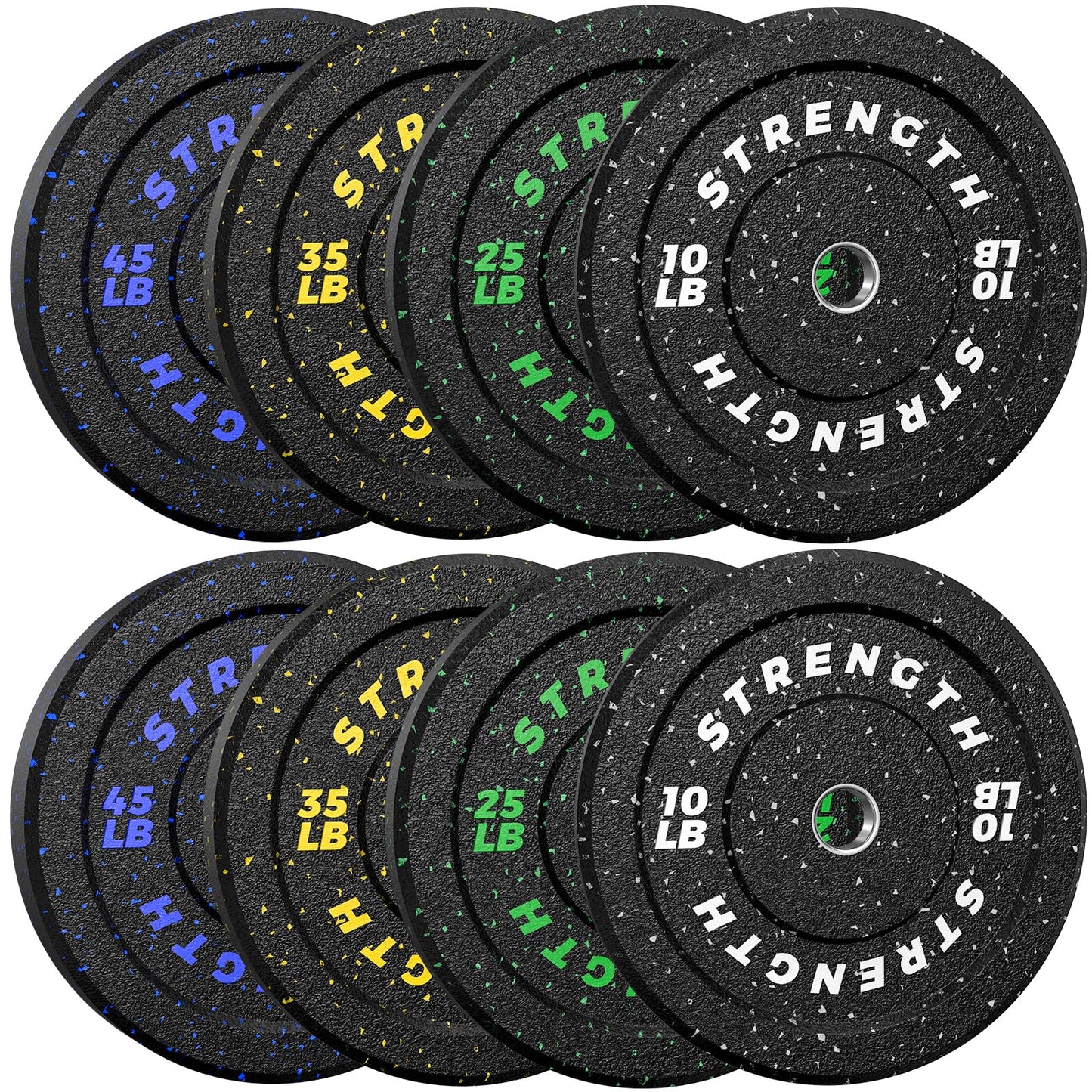 2-Inch Bumper Plates, Barbell Rubber Olympic Weight Plates Set for Home Gym Strength Training, 20-260lbs, Multiple Options