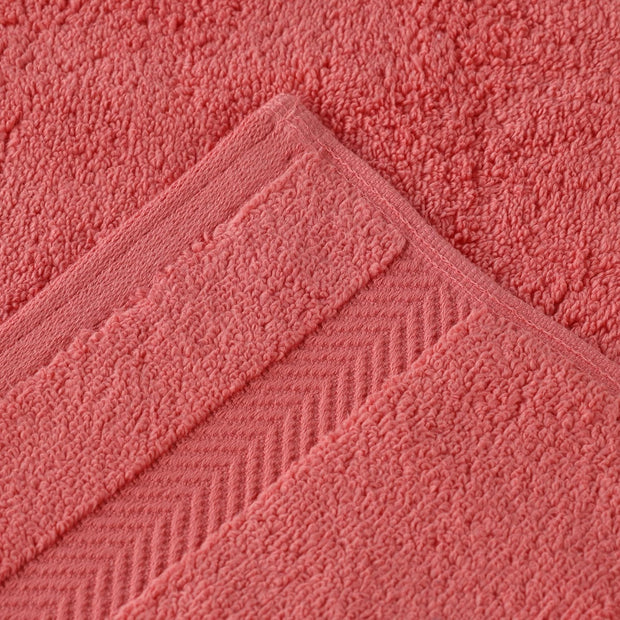 Superior Zero Twist 100% Cotton Bathroom Towels, Super Soft, Fluffy, and Absorbent, Premium Quality 6 Piece Towel Set with 2 Washcloths, 2 Hand Towels, and 2 Bath Towels, Coral