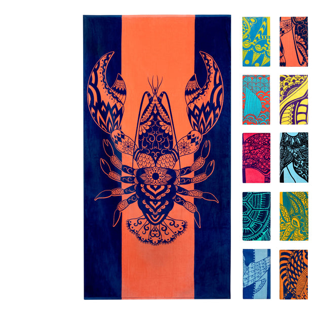 Nova Blue Turtle Beach Towel – Tropical Blue Colors with A Unique Design, Extra Large, XL (34”x 63”) Made from 100% Cotton for Kids & Adults