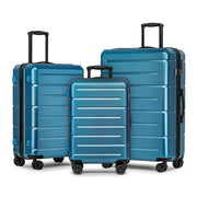 KYME Pink Luggage Sets 3 Piece (22in/26in/30in) Hard Shell Suitcases with Wheels Hardside Suitcase Set with TSA Lock Travel Rolling Luggage Set for Women Men