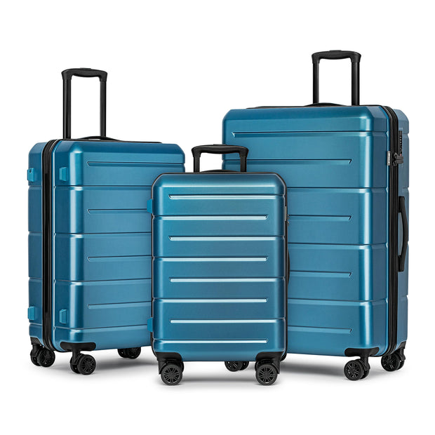 KYME Pink Luggage Sets 3 Piece (22in/26in/30in) Hard Shell Suitcases with Wheels Hardside Suitcase Set with TSA Lock Travel Rolling Luggage Set for Women Men