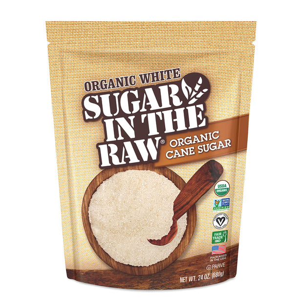 Sugar In The Raw Organic Granulated White Premium Cane Sugar, No Added Flavors or erythritol, Pure Natural Sweetener, Hot & Cold Drinks, Coffee, Tea Vegan, Gluten-Free, Non-GMO, Bulk Sugar, 250 ct packets (1-Pack)