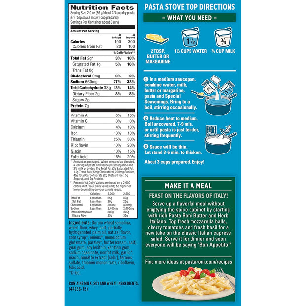 Pasta Roni Garlic Alfredo Fettuccine, 4.7 Ounce (Pack of 12)