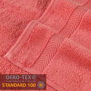 Superior Zero Twist 100% Cotton Bathroom Towels, Super Soft, Fluffy, and Absorbent, Premium Quality 6 Piece Towel Set with 2 Washcloths, 2 Hand Towels, and 2 Bath Towels, Coral
