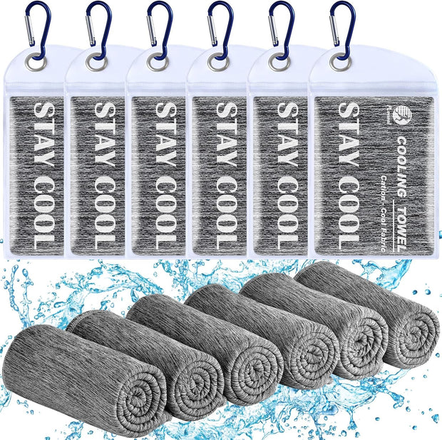 Pleneal Cooling Towels - 6 Pack Cooling Towel (40"x12"), Ice Gym Towels for Working Out, Microfiber Cool Towel for Neck and Face, Yoga Towel for Home Gym, Workout & More Activities