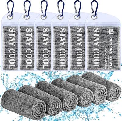 Pleneal Cooling Towels - 6 Pack Cooling Towel (40"x12"), Ice Gym Towels for Working Out, Microfiber Cool Towel for Neck and Face, Yoga Towel for Home Gym, Workout & More Activities