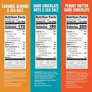 KIND Nut Bars, Variety Pack, Dark Chocolate Nuts & Sea Salt, Peanut Butter Dark Chocolate, and Caramel Almond Sea Salt, Gluten Free, Low Sugar, 5-7g Protein, 12 Count