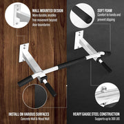 Yes4All Pull Up Bar Wall Mounted - Multifunctional Wall Mounted Pull Up Bar for Home Gym Workout Strength Training Equipment