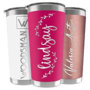 Personalized Gifts For Men - 20 Oz. Custom Tumblers w/Lid, Black - Insulated Travel Coffee Mugs - Optional Straw Set, Stainless Steel Double Wall Coffee Tumbler, Personalized Cups