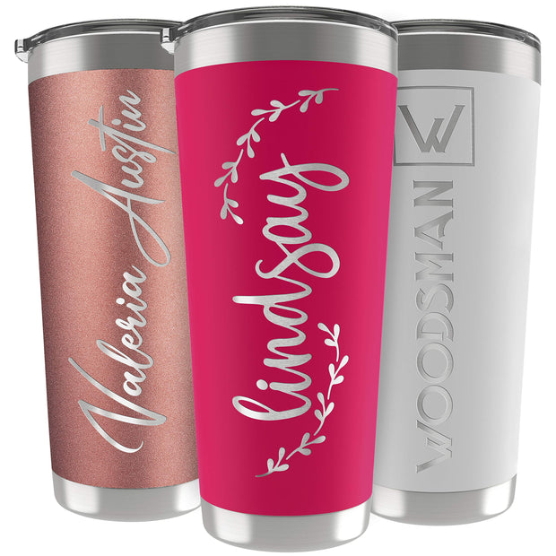 Personalized Gifts For Men - 20 Oz. Custom Tumblers w/Lid, Black - Insulated Travel Coffee Mugs - Optional Straw Set, Stainless Steel Double Wall Coffee Tumbler, Personalized Cups