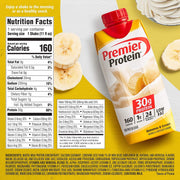Premier Protein, 30g Shakes Bananas and Cream, 44 Fl Oz, Pack of 4
