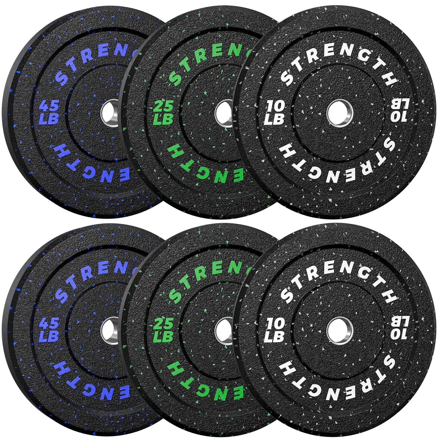 2-Inch Bumper Plates, Barbell Rubber Olympic Weight Plates Set for Home Gym Strength Training, 20-260lbs, Multiple Options