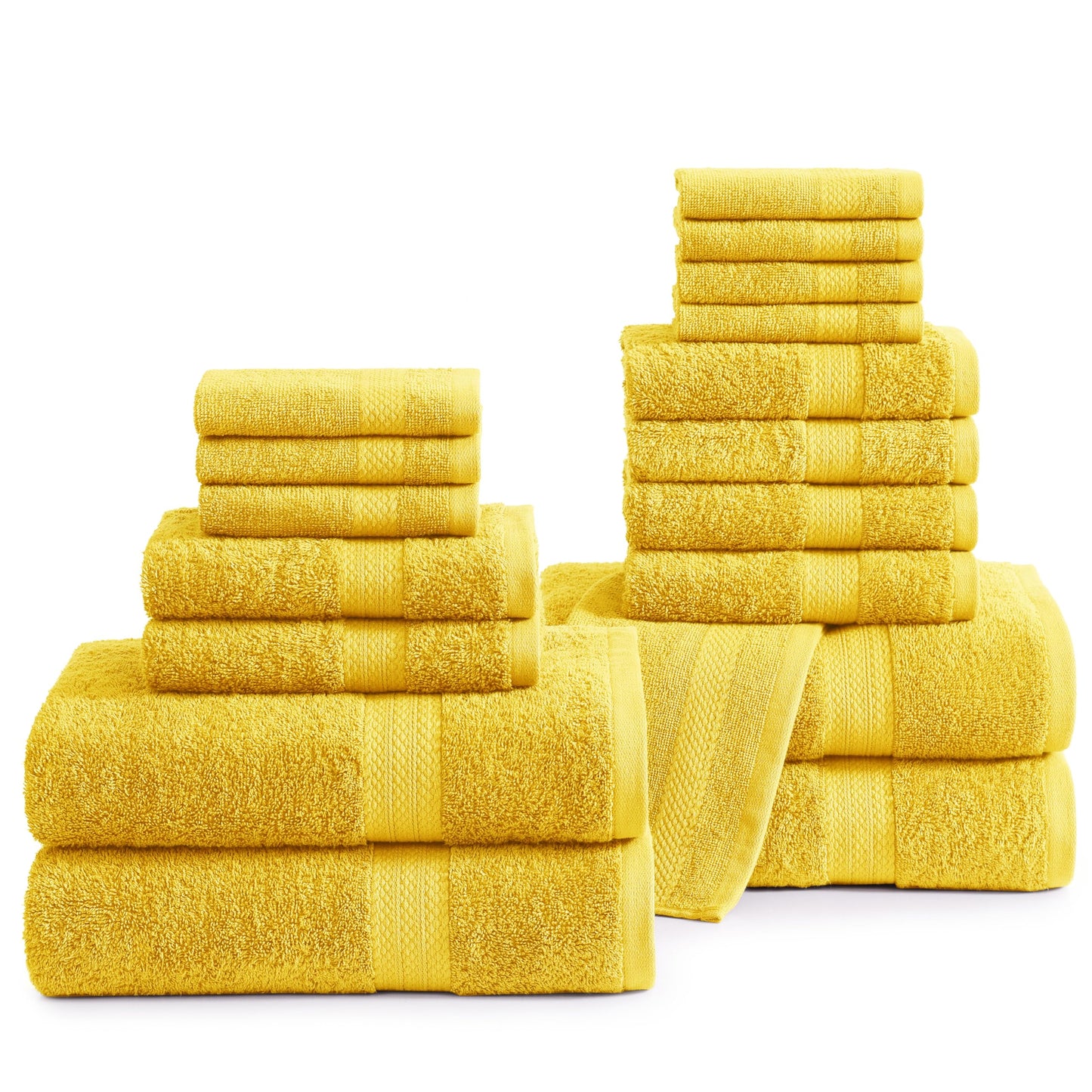 Lane Linen 100% Cotton Luxury Bath Towel Set - 18 Pieces - Ring Spun, Ultra Soft, Quick Dry & Extra Absorbent - 4 Bath, 8 Washcloths, 6 Bathroom Hand Towels - Machine Wash in Cold Water - Living Coral