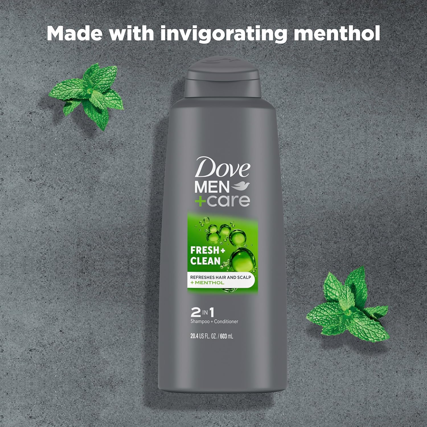 DOVE MEN + CARE Fortifying 2-in-1 Shampoo and Conditioner Fresh and Clean with Caffeine For Everyday Care Helps Strengthen and Nourish Hair 20.4 oz