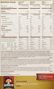 Quaker Instant Grits Cheese Lovers, Variety Pack, 12 Packets