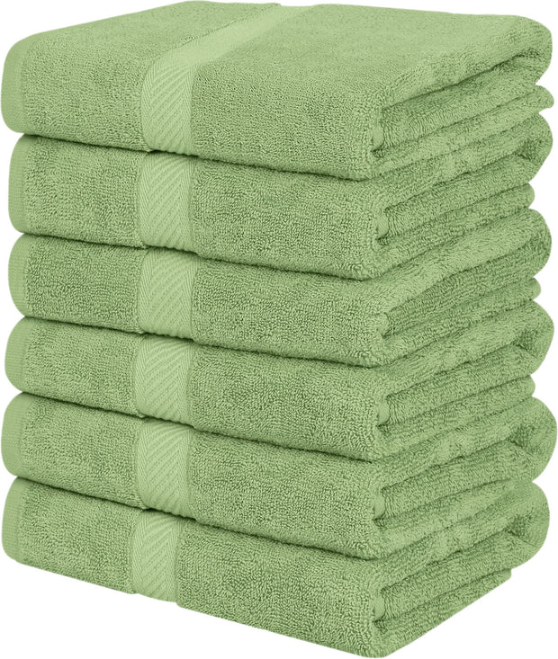 Utopia Towels 6 Pack Small Bath Towel Set, 22 by 44 Inches, 500 GSM 100% Ring Spun Cotton, Lightweight and Highly Absorbent Quick Drying Premium Towels for Hotel, Spa and Bathroom, White