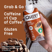 Quest Nutrition Ready to Drink Coffee Protein Shake, 30g Protein, 4g Carb, 1g Sugar, Gluten Free, Keto Friendly, 4 Count (Pack of 3)
