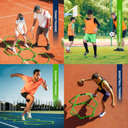 Yes4All Hex Agility Rings/Speed Rings with Carrying Bag – Hexagon Rings, Agility Hurdles for Agility Footwork Training