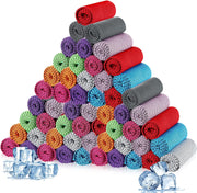 Maitys 500 Pack Cooling Towels for Neck and Face Bulk, 32 x 12 Inch Microfiber Ice Chilly Cold Sports Towel Breathable Workout Rags for Hot Weather Gym Yoga Golf Beach Running