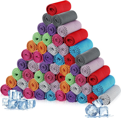Maitys 500 Pack Cooling Towels for Neck and Face Bulk, 32 x 12 Inch Microfiber Ice Chilly Cold Sports Towel Breathable Workout Rags for Hot Weather Gym Yoga Golf Beach Running