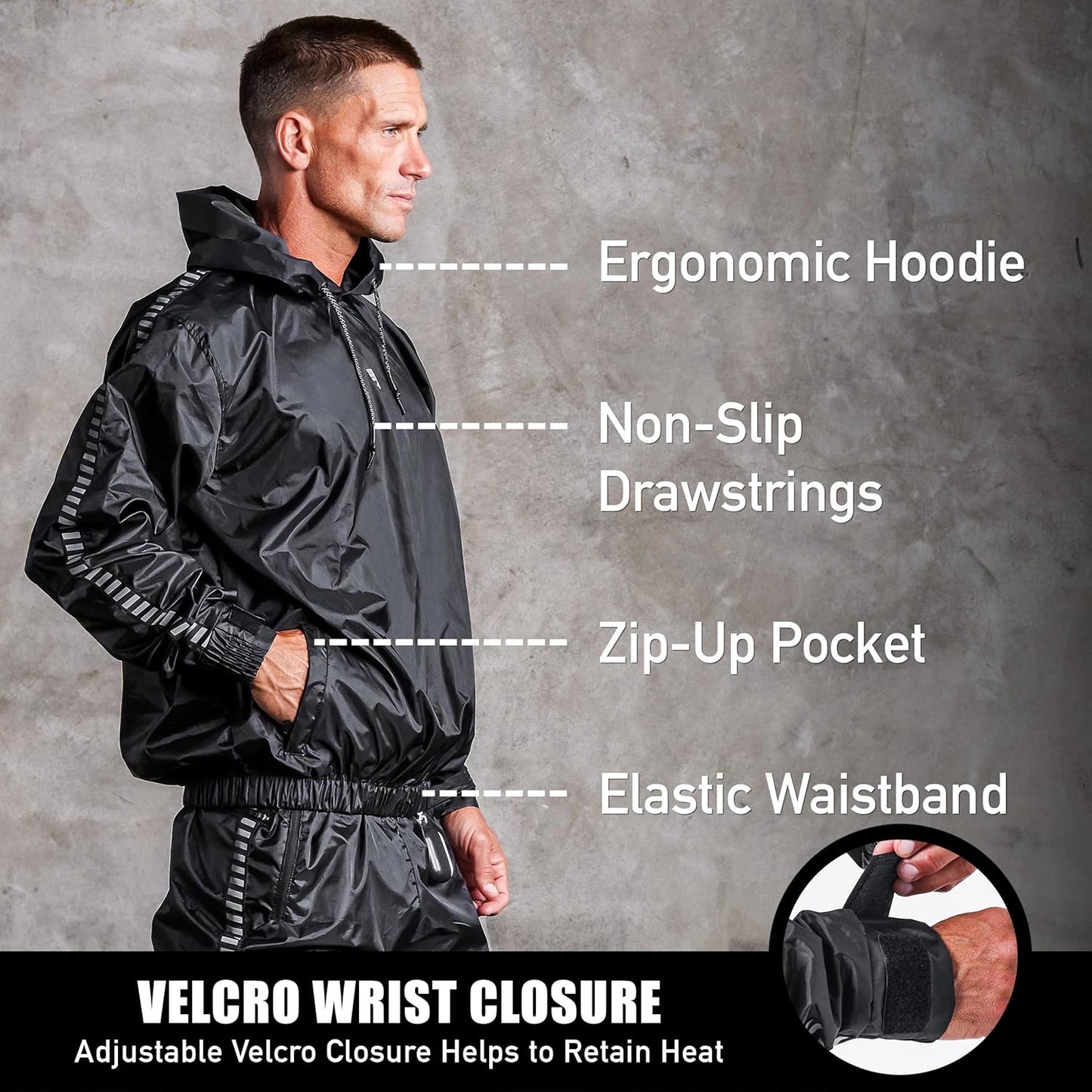 Elite Sports Sauna Suit for Weight Loss Men & Women Boxing MMA Wrestlers Gym Sweat Hoodie Sauna Suits Wrap Full Body Workout