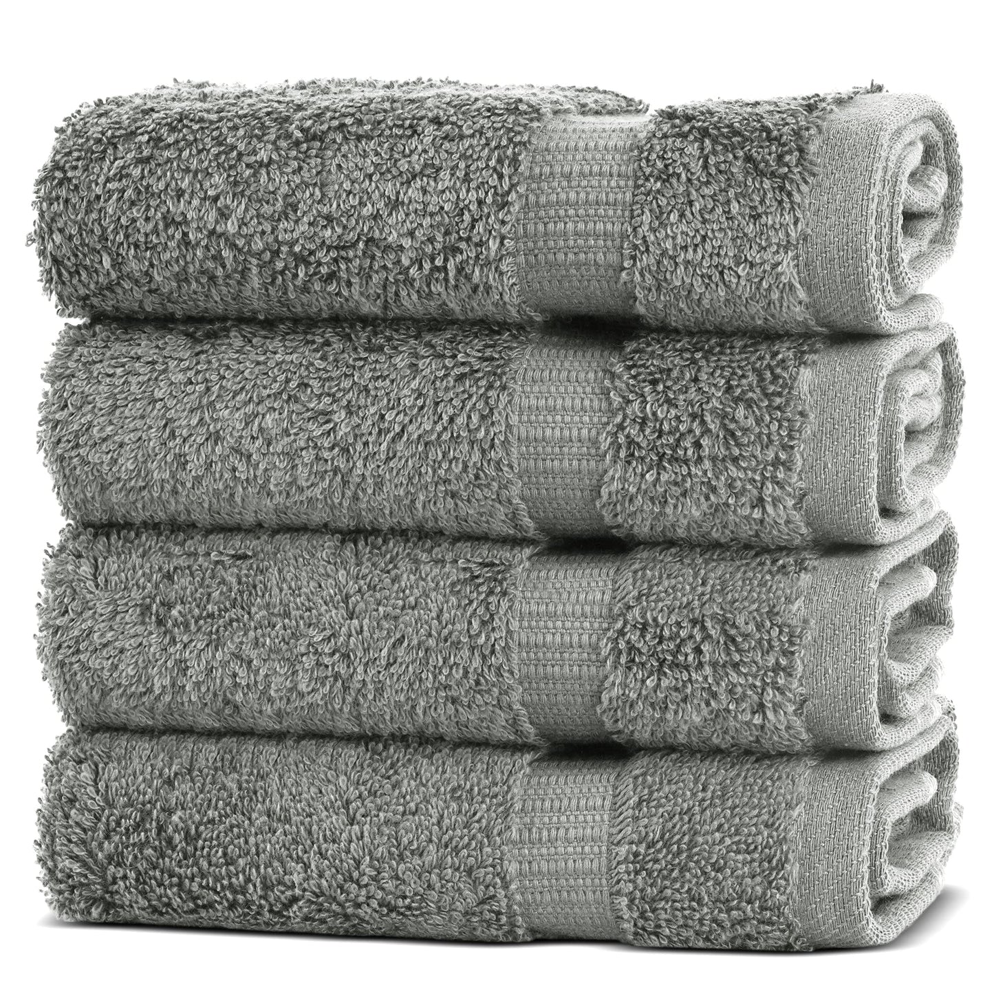 Chakir Turkish Linens | Hotel & Spa Quality 100% Cotton Premium Turkish Towels | Soft & Absorbent (4-Piece Bath Towels, Dark Gray)