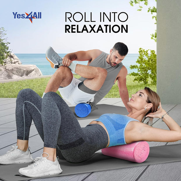 Yes4All High-Density EPP Round Back Roller Foam, Exercise Foam Roller for Yoga, Pilates & Stretching - 12, 18, 24, 36 inch