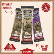 Kodiak Cakes Chewy Granola Protein Snack Bars Variety Pack, S'mores, Chocolate Chip, Double Chocolate, High Protein, 100% Whole Grains, Pack of 4 (20 bars total)