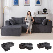 MAXYOYO Modular Sectional Sofa Couch, L Shaped Modern Cloud Couch with 1 Ottoman, Sofa in A Box, Tufted 4-Seat Boneless Sleeper Chair for Living Room, No Assembly Required, Orange