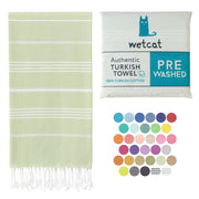 WETCAT Turkish Beach Towel Oversized (38"x71") 100% Turkish Cotton, Made in Turkey - Sand Free, Extra Large, Ultra Soft, Quick Drying, Compact & Lightweight for Travel - Blue