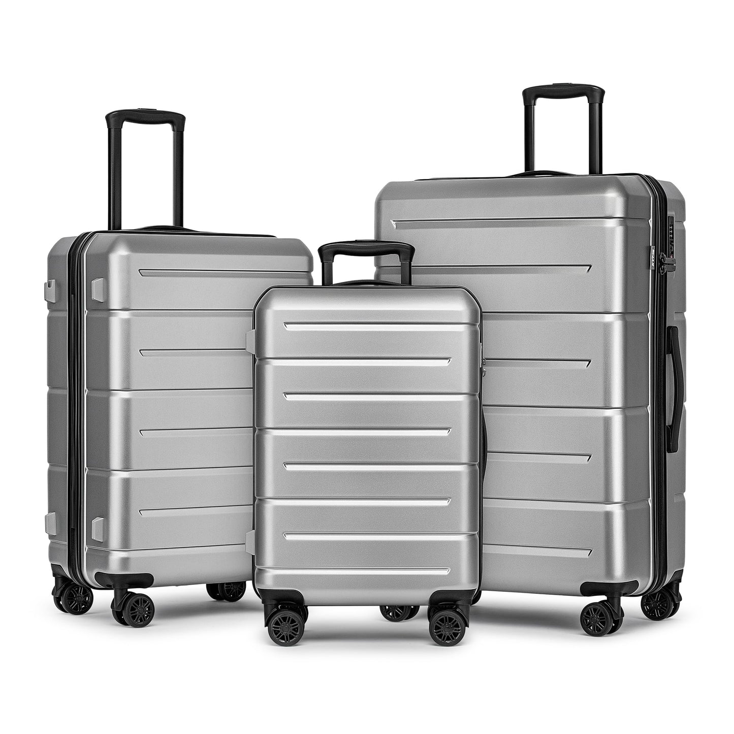 KYME Luggage Sets 2 Piece Hardshell 22"/26" Suitcase with Spinner Wheels Hardside Suitcases Sets with TSA Lock Lightweight Travel Luggage Set with Cup Holder for Women Pink