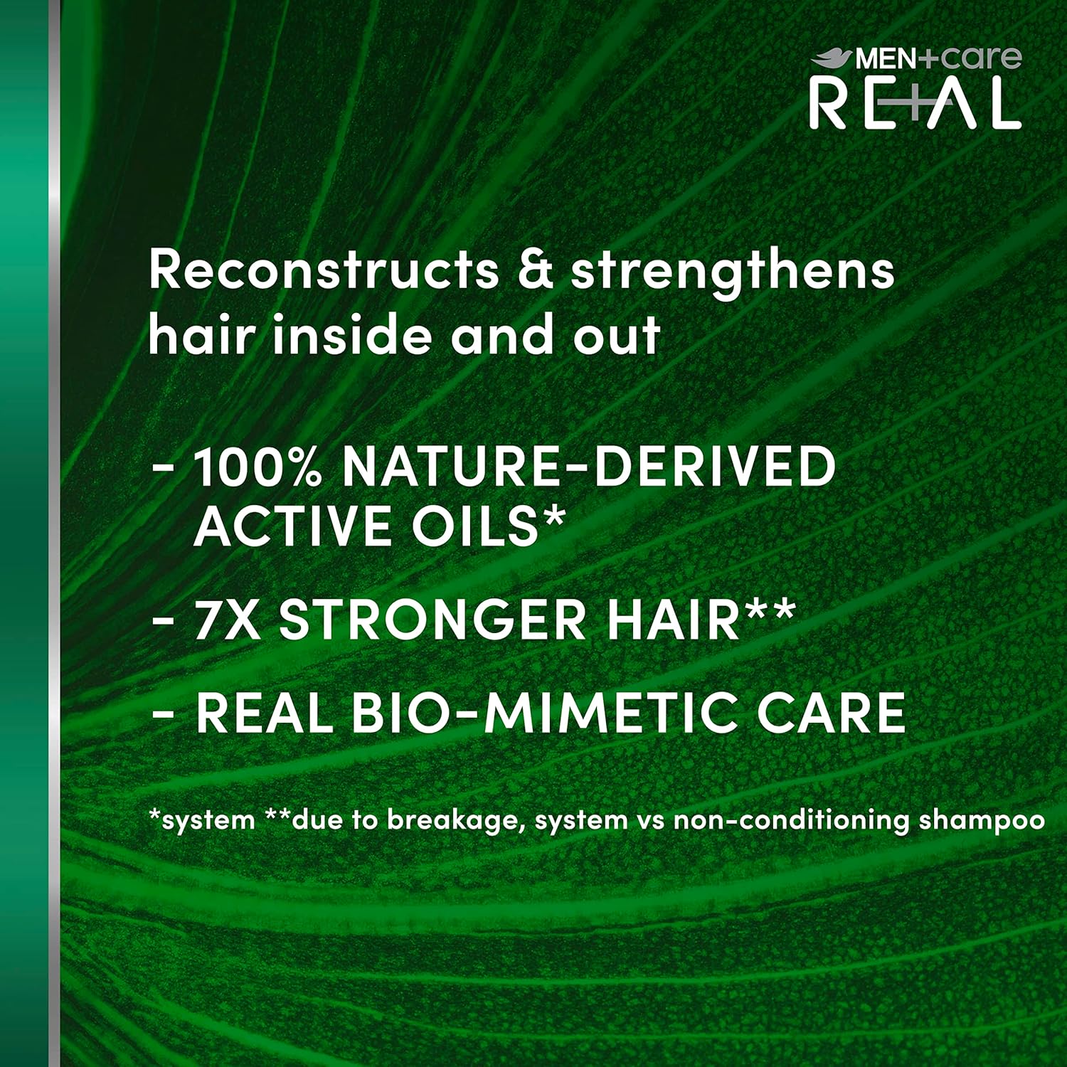 DOVE MEN + CARE Real Bio-Mimetic Care Shampoo For Damaged Hair Reconstruct Sulfate-Free Shampoo With Coco Fatty Acid + Vegan Keratin 10oz