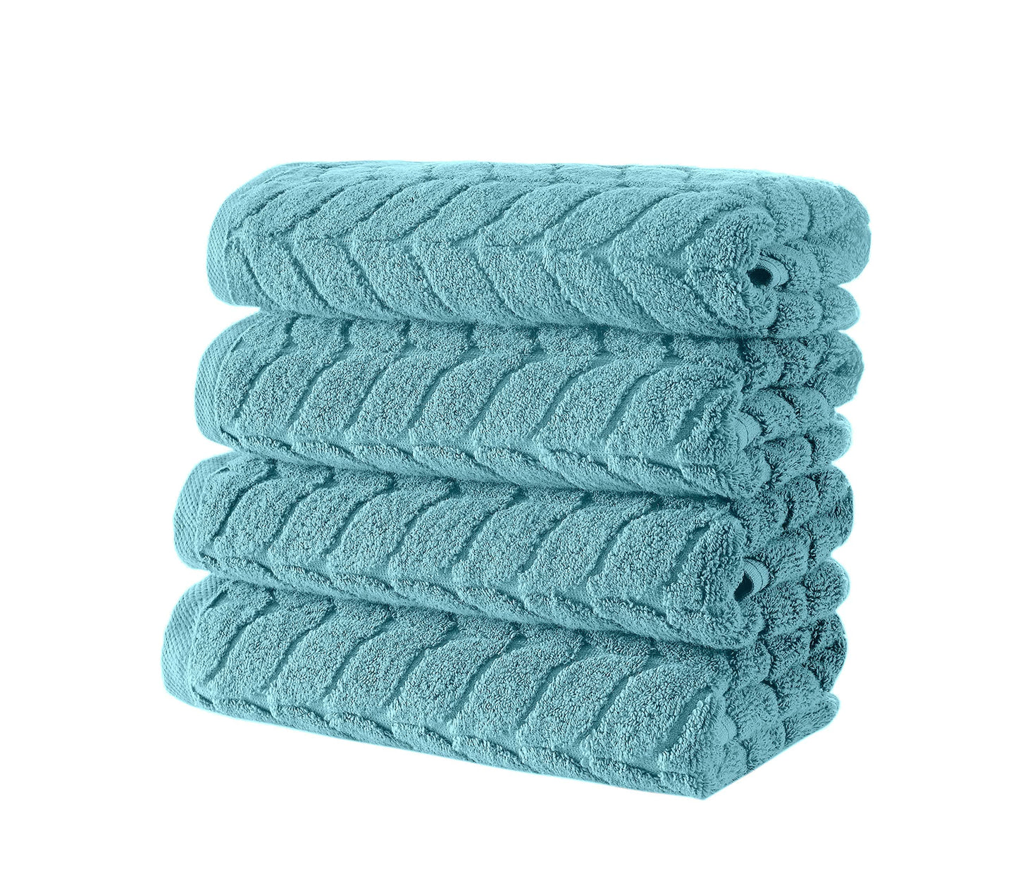 BAGNO MILANO Turkish Cotton Ultra-Soft Plush Absorbent Quick Dry Bathroom Towel Set, Made in Turkey (Petrol Blue, 6 pcs Towel Set)