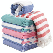 LANE LINEN 6 Pack Oversized Pre-Washed Lightweight Quick Dry Coral Beach Towels - 39"x71"