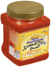 Rani Kashmiri Chilli Powder (Deggi Mirch, Low Heat) Ground Indian Spice 16oz (1lb) 454g PET Jar ~ All Natural | Salt-Free | Vegan | Kosher | Gluten Friendly