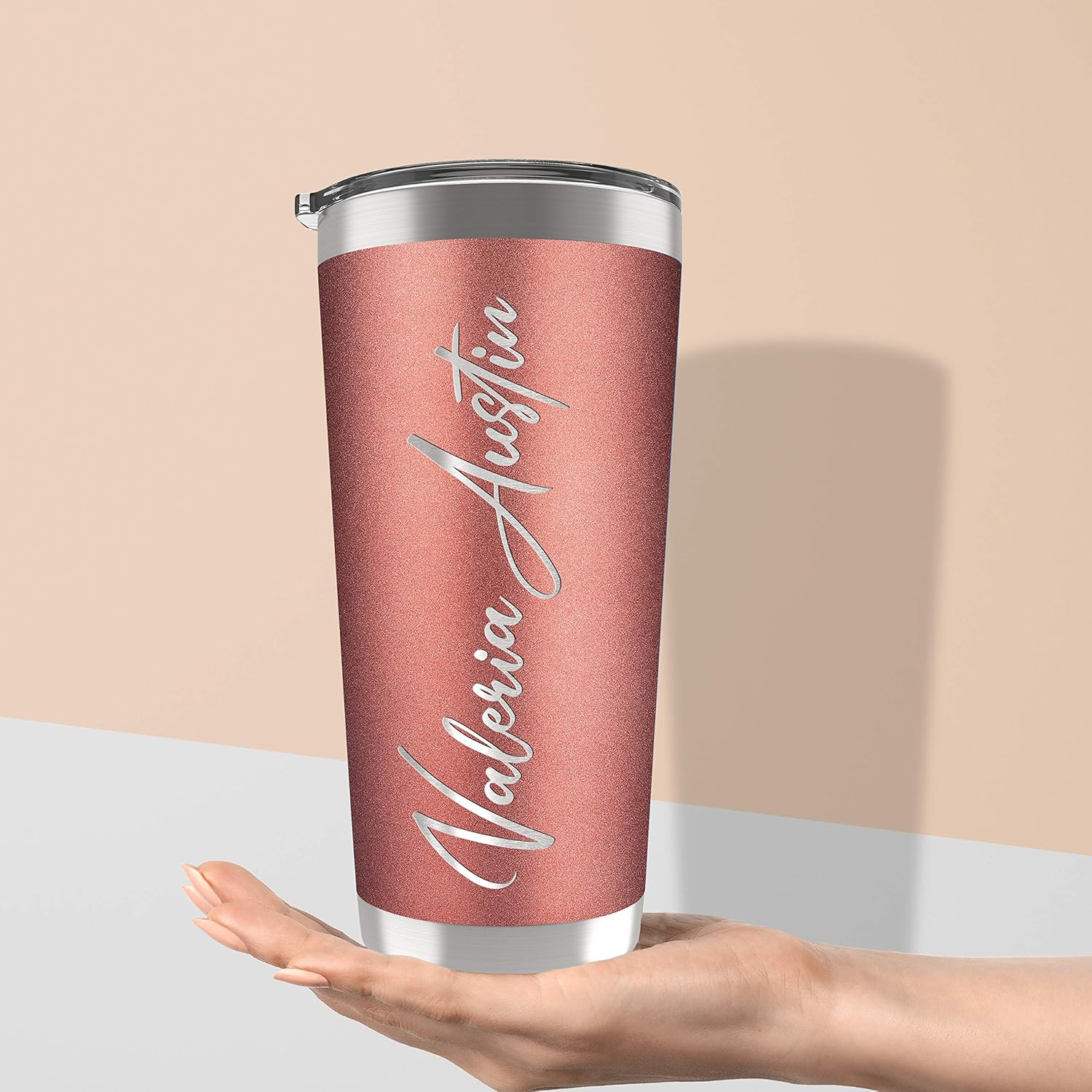 Personalized Gifts For Men - 20 Oz. Custom Tumblers w/Lid, Black - Insulated Travel Coffee Mugs - Optional Straw Set, Stainless Steel Double Wall Coffee Tumbler, Personalized Cups