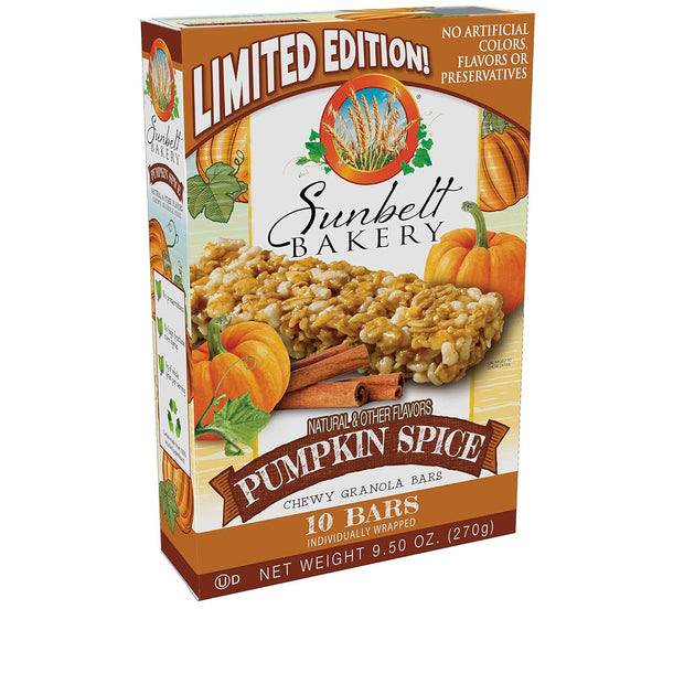 Sunbelt Bakery Pumpkin Spice Granola Bars 1.0 oz Bars, 10 Count