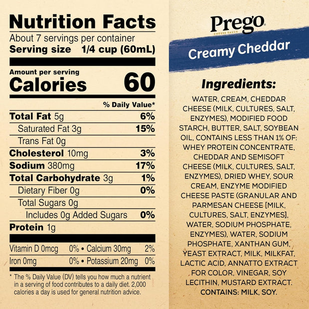 Prego Alfredo Pasta Sauce with Roasted Garlic and Parmesan Cheese, 14.5 oz Jar