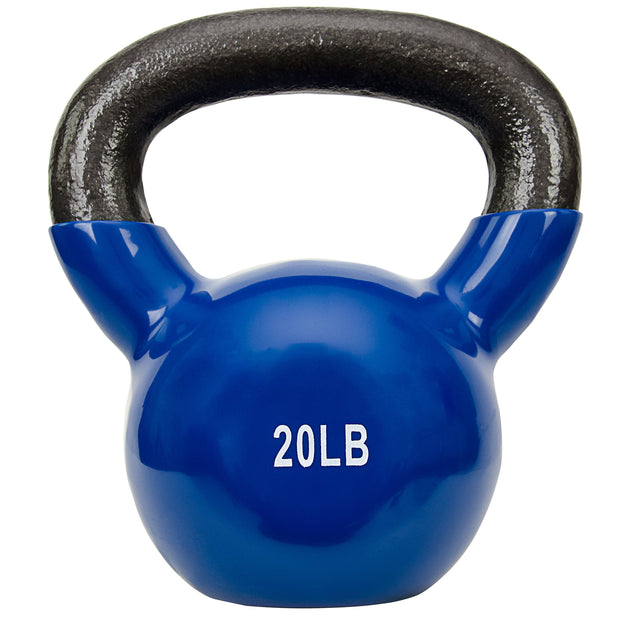 Sunny Health & Fitness Vinyl Coated Kettlebell for Strength Weight Training & Swinging Exercise - In 5, 10, 15, 20, 25 Pound