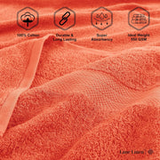 LANE LINEN 100% Cotton Ring Spun Bath Towels (28"x54") - 4 Pieces - Large Towels for Bathroom - Quick Drying, Soft & Absorbent Large Shower Towel Set - Used in Gym, Hotel, Spa, Home - Living Coral