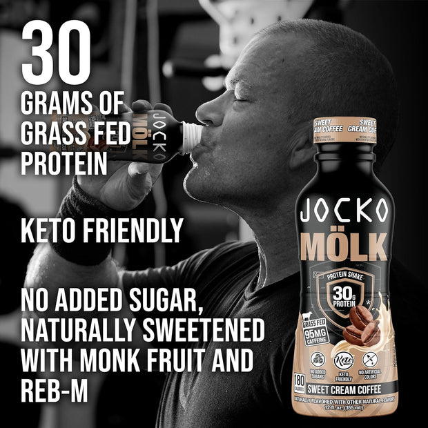 Jocko Fuel Mölk RTD Protein Shakes Bundle - Chocolate & Sweet Cream Coffee (24 Pack)