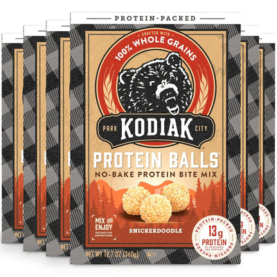 Kodiak Cakes Oatmeal Protein Ball Mix, Snickerdoodle, High Protein, 100% Whole Grains, (Pack of 6)
