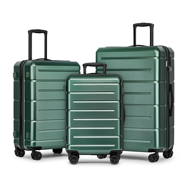 KYME Pink Luggage Sets 3 Piece (22in/26in/30in) Hard Shell Suitcases with Wheels Hardside Suitcase Set with TSA Lock Travel Rolling Luggage Set for Women Men