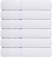 Utopia Towels 6 Pack Small Bath Towel Set, 22 by 44 Inches, 500 GSM 100% Ring Spun Cotton, Lightweight and Highly Absorbent Quick Drying Premium Towels for Hotel, Spa and Bathroom, White