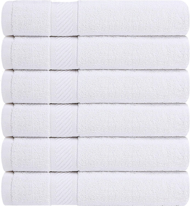 Utopia Towels 6 Pack Small Bath Towel Set, 22 by 44 Inches, 500 GSM 100% Ring Spun Cotton, Lightweight and Highly Absorbent Quick Drying Premium Towels for Hotel, Spa and Bathroom, White