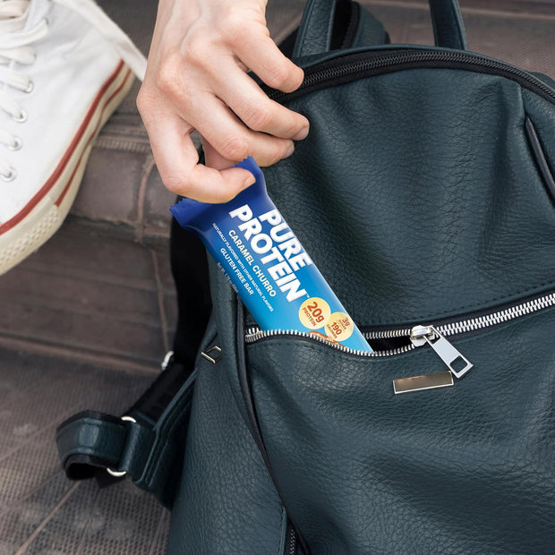 Pure Protein Caramel Churro Bars - 12 Count Box | 20g High Protein, Gluten-Free, On-the-Go Snack | Ideal Pre & Post-Workout Fuel | Low Sugar, Great Taste!