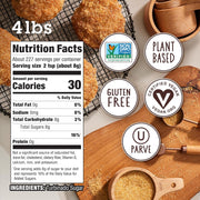 Sugar In The Raw Granulated Turbinado Cane Sugar, No erythritol, Pure Natural Sweetener, Hot & Cold Drinks, Coffee, Cooking, Baking, Vegan, Gluten-Free, Non-GMO, Bulk Sugar, 4lb Bag (1-Pack)