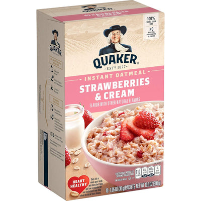 Quaker, Instant Oatmeal, Strawberries And Cream, 10.5 Oz