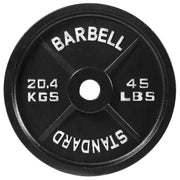 Olympic Cast Iron 2-Inch Weight Plates Including 5FT Olympic Barbell Bar & Safely Locks, 100 Pounds Set (85 lbs Plates + 15 lbs Barbell Bar), Multiple Packages